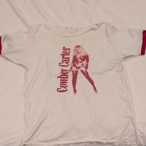 White Graphic T-Shirt with Star Accents